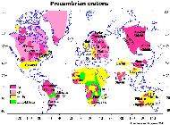Map of Precambrian cratons